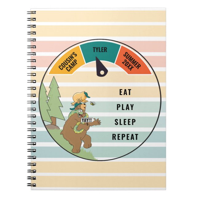 Kid's Beaver Snake Opossum Camp Diary Notebook (Front)