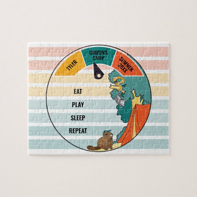 Kid's Beaver Snake Opossum Summer Camp Jigsaw Puzzle (Horizontal)