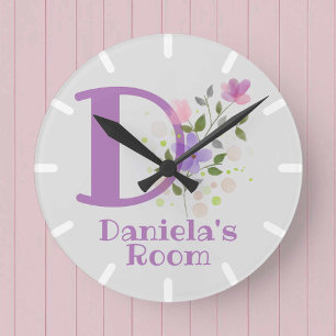 Kids Bedroom Clock with Name Daniela