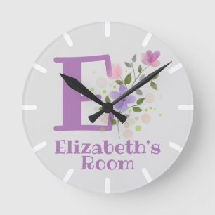 Kids Bedroom Clock with Name & Initial