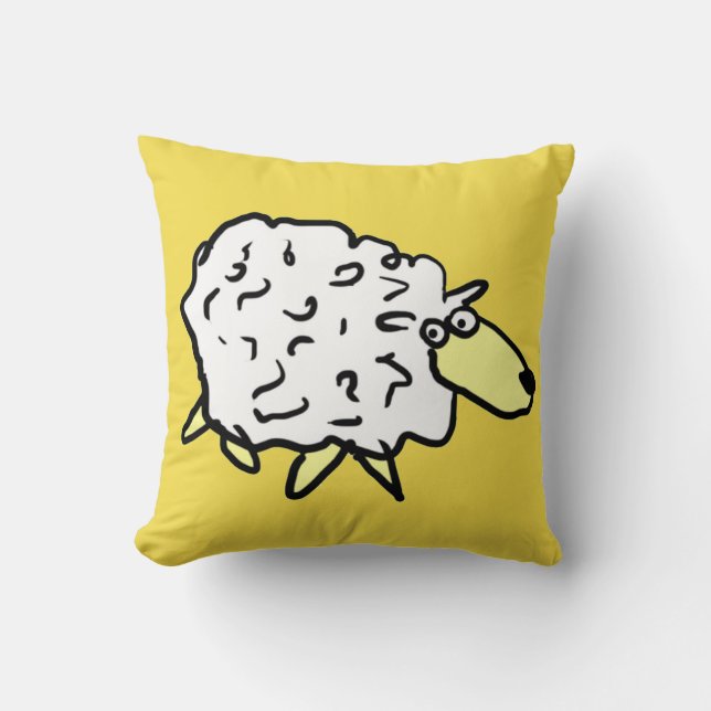 Kids Bedroom Cushion With a Sheep Design (Front)