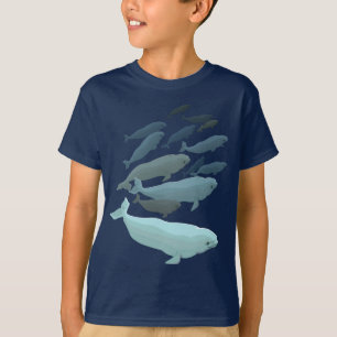 Kid's Beluga Whale T-Shirt Cute Whale Art Shirts
