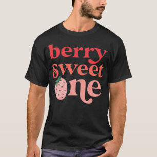 Kids Berry Sweet One Strawberry First Birthday Dau T-Shirt