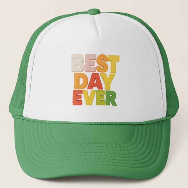 Kids best day ever t-shirt.  Birthday, celebration Trucker Hat (Front)