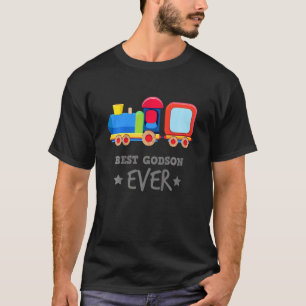 Kids Best Godson Ever Godchild Cute Graphic Train T-Shirt