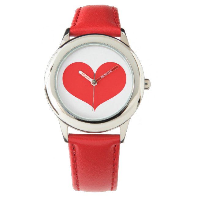 Kid's Bezel Stainless Steel Watch/Hearts Watch (Front)
