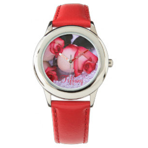 Kid's Bezel Stainless Steel Watch/Roses Watch