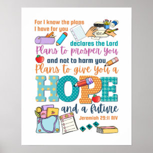 Kids bible verse Jeremiah 29:11  Poster