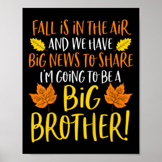 Kids Big Brother Fall Pregnancy Announcement Autum Poster