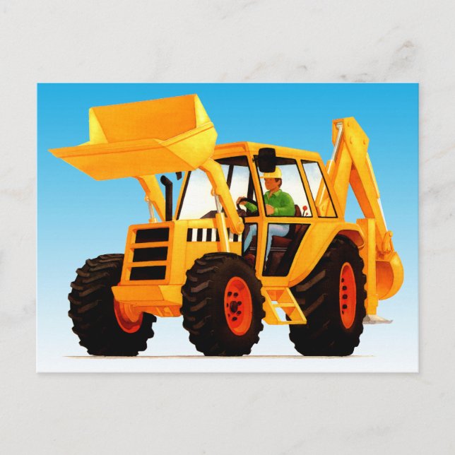 Kid's Big Fun Yellow Digger Postcard (Front)