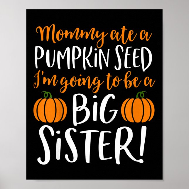 Kids Big Sister Fall Pregnancy Announcement Hallow Poster (Front)