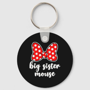 Kids Big Sister Mouse Bow Family Vacation - Youth Key Ring