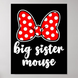 Kids Big Sister Mouse Bow Family Vacation - Youth  Poster