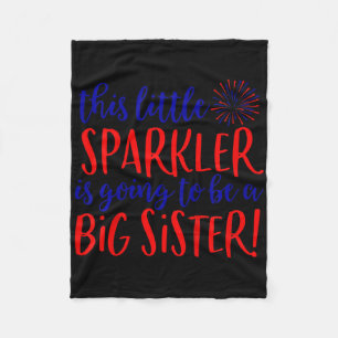 Kids Big Sister Sparkler 4th Of July Pregnancy Ann Fleece Blanket