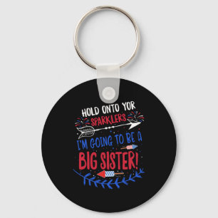Kids Big Sister Sparkler 4th Of July Pregnancy Ann Key Ring