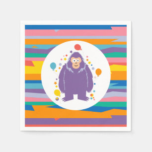 Kids Bigfoot Birthday  Napkin