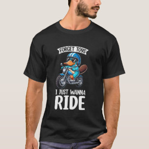 Kids Biker Motorcycle Riding Platypus Boys T-Shirt