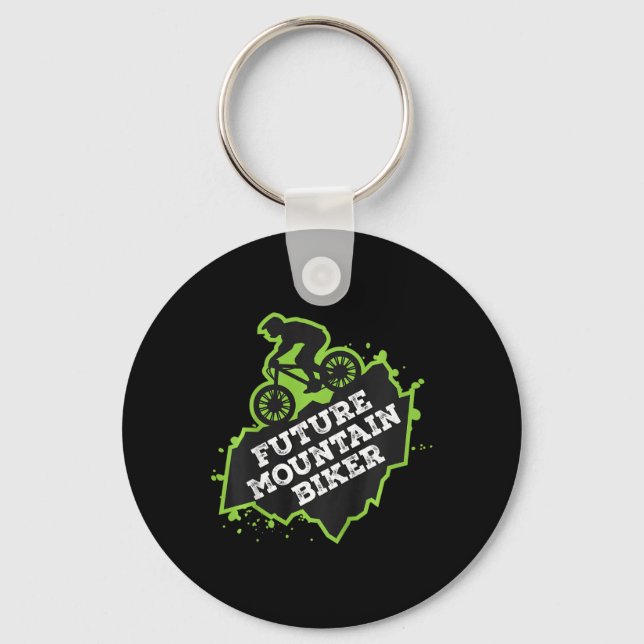 Kids Biking Future Mountain Biker _1  Key Ring (Front)