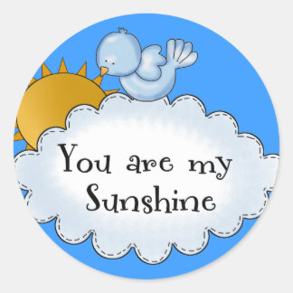 Kid's Bird Sun You Are My Sunshine Classic Round Sticker