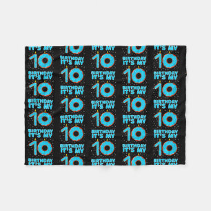 Kids Birthday 10 Year Old 10th Birthday Girl  Fleece Blanket