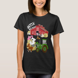 Kids Birthday 3 Years Old Animals Farming Themed P T-Shirt