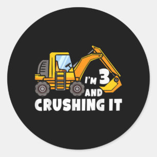 Kids Birthday 3 Years Old Funny Quote 3rd B-Day Classic Round Sticker