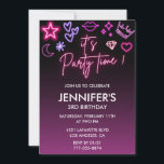 Kids birthday 3rd birthday Glitter Sparkly Invitation<br><div class="desc">Kids birthday 3rd birthday Glitter Sparkly Invitation IT'S PARTY TIME !</div>