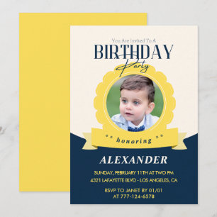 Kids birthday 4th birthday invitation Modern