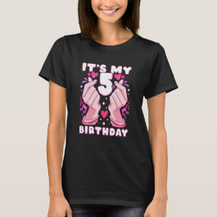 Kids Birthday 5 years old, K-pop finger heart, Sar T-Shirt