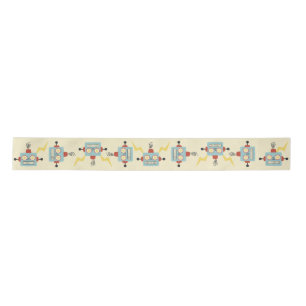 Kids Birthday Antique Robot Pattern Satin Ribbon