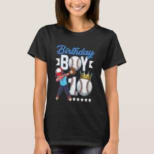 Kids   Birthday Boy 10 Years Old Baseball Players  T-Shirt