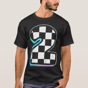Kids Birthday Boy 2 Two 2nd Birthday Racing Car Fl T-Shirt