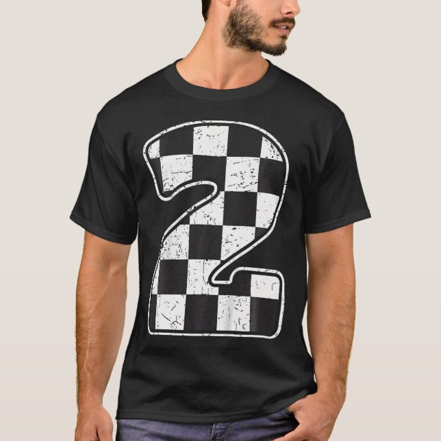 Kids Birthday Boy 2 Two Race Car 2Nd Birthday Raci T-Shirt (Front)