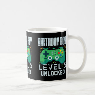 Kids Birthday Boy Level 5 Unlocked Gamer Controlle Coffee Mug