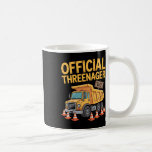 Kids Birthday Boy Three Years Old Threenager Const Coffee Mug