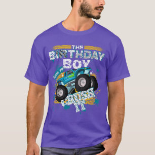 Kids Birthday Boy Time To Crush It Monster Truck B T-Shirt