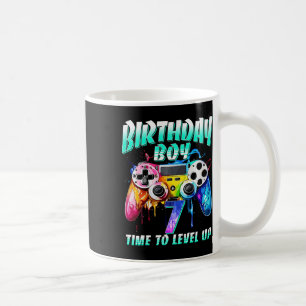 Kids Birthday Boy Time To Level Up Gamer Video Gam Coffee Mug