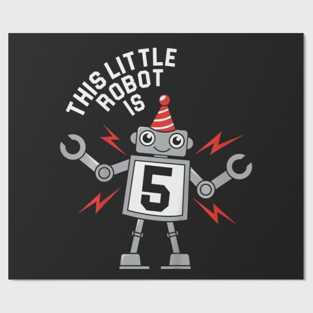 Kids Birthday Boys Robot Robotics Costume Gift Wrapping Paper (Flat)