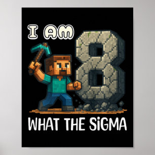 Kids Birthday Boys Shirt 8th Birthday Sigma Gaming Poster