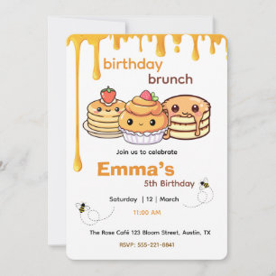 Kids Birthday Brunch Invitation   Cute Party Invit
