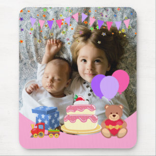Kids birthday celebration personalised photo Mouse Pad