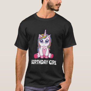 Kids Birthday Child Birthday Girl Unicorn Cats Chi T-Shirt