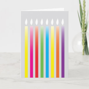 Kid's birthday colourful candles custom card