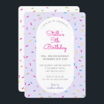 KIDS BIRTHDAY colourful sprinkles border purple Invitation<br><div class="desc">by kat massard >>> www.simplysweetPAPERIE.com <<< A trendy invitation design for a BIRTHDAY PARTY for a trendy teen TIP :: 1. To change/move graphics & fonts and add more text - hit the "customise it" button. - - - - - - - - - - - - - - -...</div>
