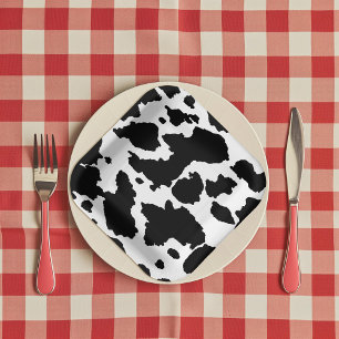 Kids Birthday Cow Hide Print Paper Plate