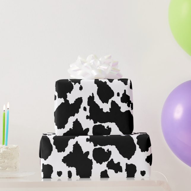 Kids Birthday Cow Hide Print Wrapping Paper (Party Gifts)
