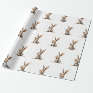 Kids Birthday Cute Rabbit Wrapping Paper