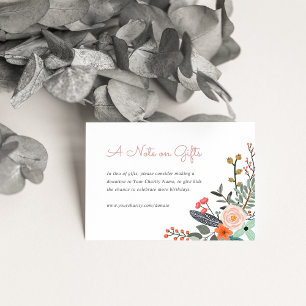 Kids Birthday Donation In Lieu of Gifts Enclosure Card