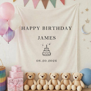 Kids Birthday Fabric Banner, Personalised Fabric Tapestry