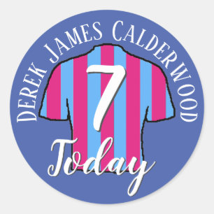 Kids Birthday Football Shirt Design to Personalise Classic Round Sticker